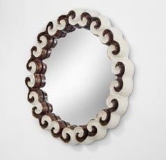 Gail Dooley, Circular Glazed Stoneware Cloud Mirror