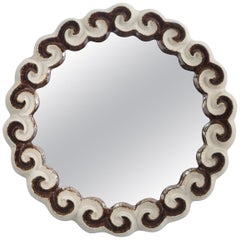 Gail Dooley, Circular Glazed Stoneware Cloud Mirror