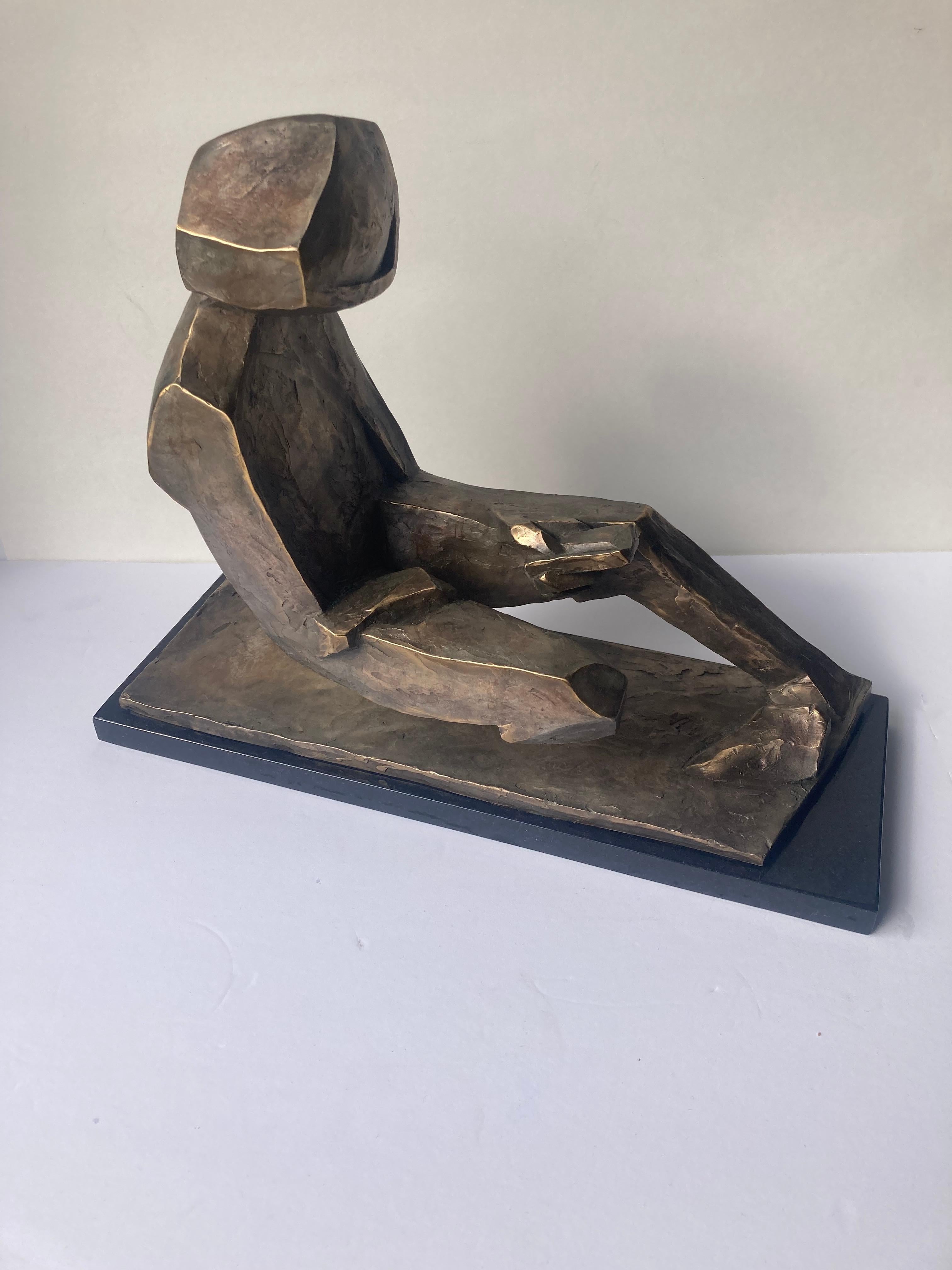 Great abstraction sculpture for the well known Colorado artist Gail Folwell, all measures are including marble base. This Piece is numbered 4/9 and signed.