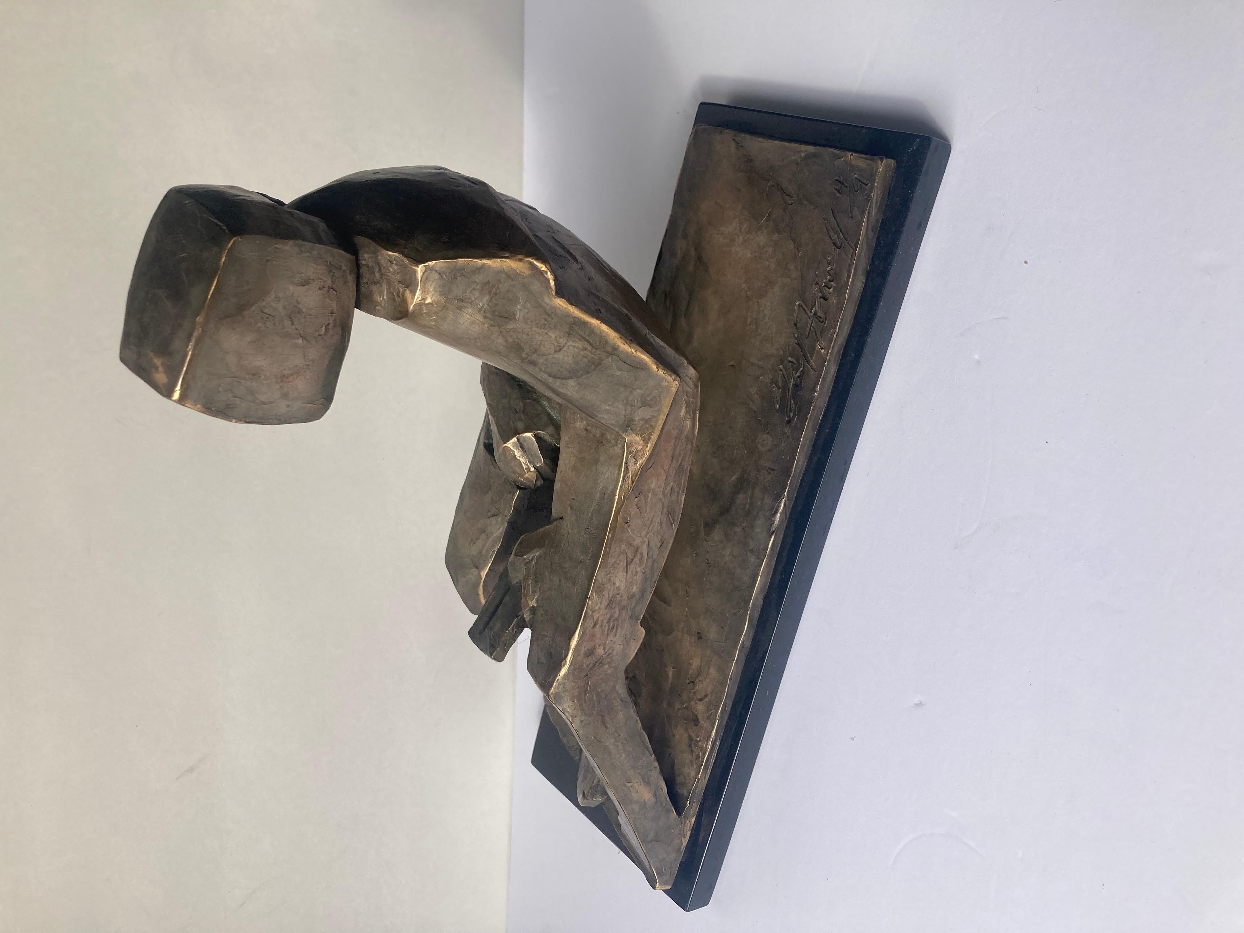 Gail Folwell Abstract Bronze Sculpture, Signed, Numbered, 