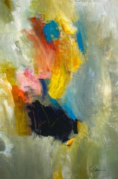 ‘Untitled’Colorful Abstract Contemporary Painting Mixed Media By Gail