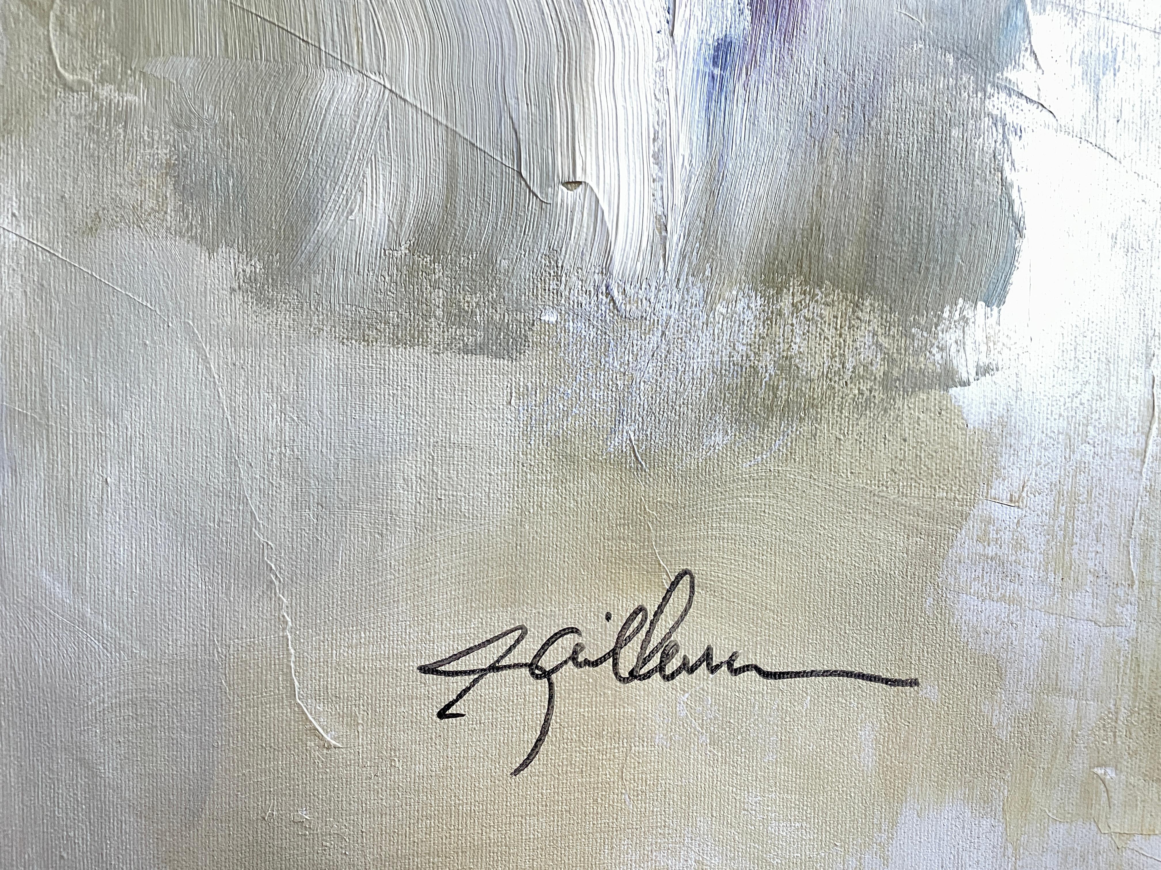 'Blue' di Gail Lehman - Pittura astratta contemporanea blu, rossa e bianca in vendita 6