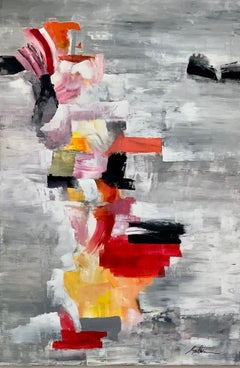 "Chica Chica" Abstract Contemporary  Large Acrylic On Canvas 60" x 40" By Gail