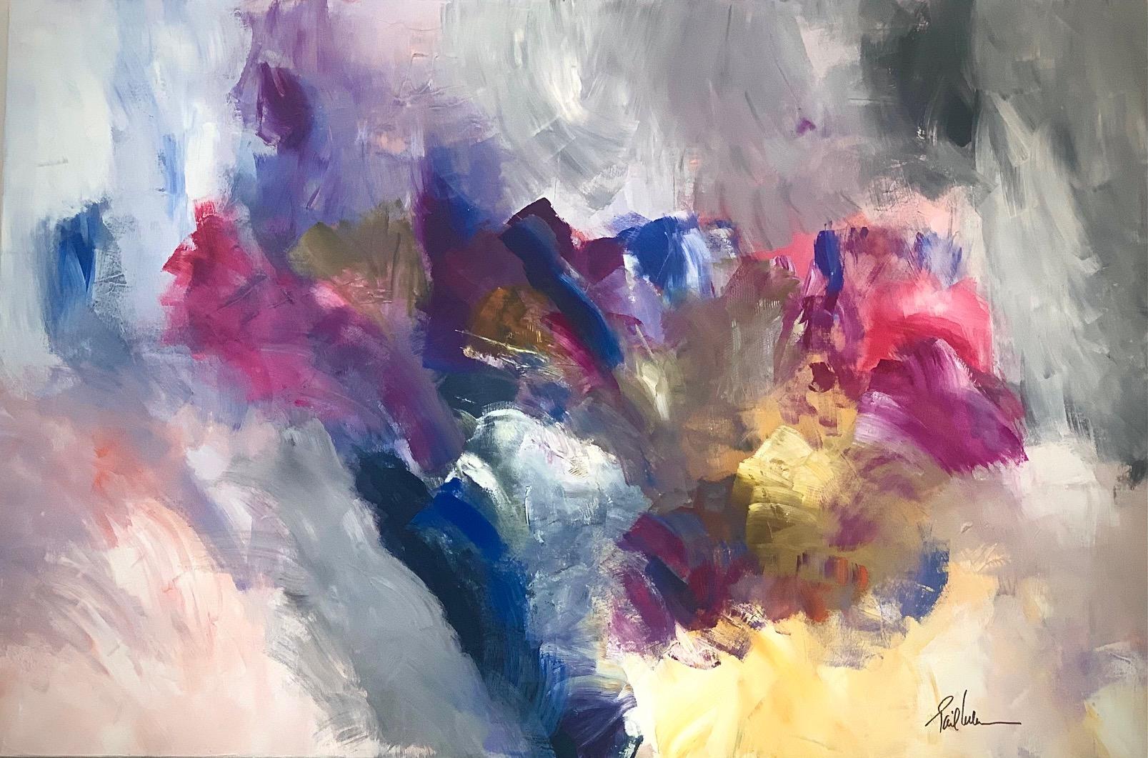 Gail Lehman Abstract Painting - ‘Untitled ‘ Contemporary Original  Abstract  Mixed Media 40" x 60" by Gail