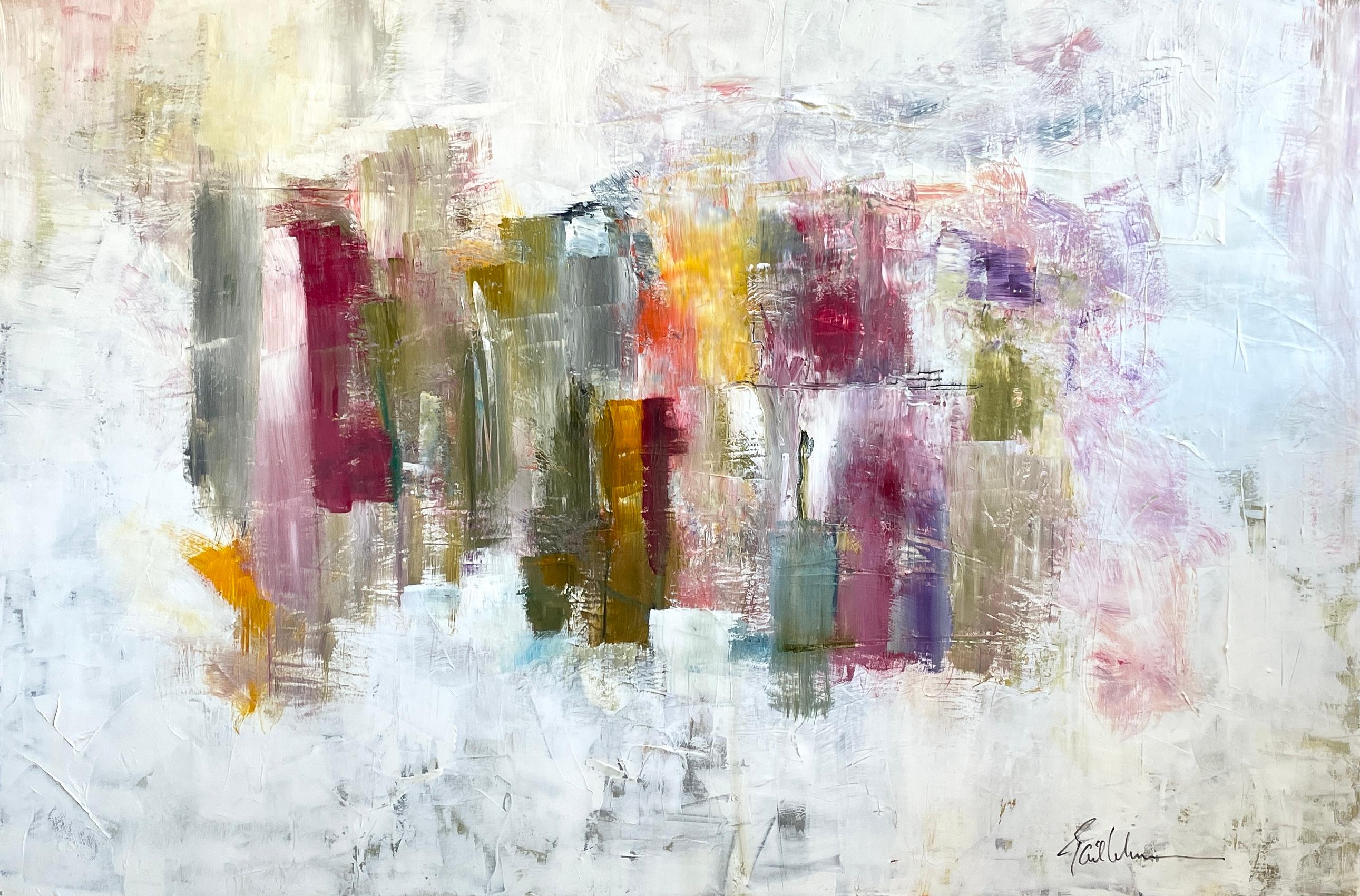 'It Takes A Village' Mixed Media Contemporary Large Textured Abstract - G Lehman