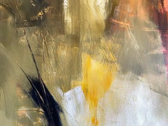 Vent d'Est" par Gail Lehman - Peinture abstraite contemporaine orange et Brown