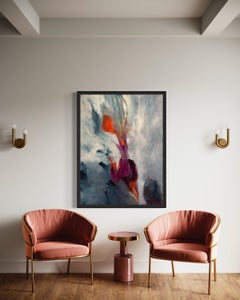 "Come Dance With Me" de Gail Lehman - Abstrait contemporain en violet et orange