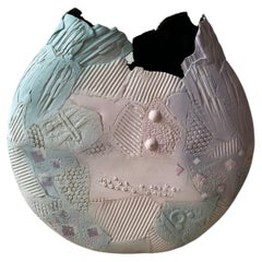 Gail Markiewicz Hand Built Patchwork Ceramic Vessel, Contemporary Studio Pottery