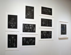 Weiße weiße Linien Blumen VIII