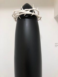 Duty - Contemporary sculpture, porcelain, acrylic paint on wood by Gail Olding