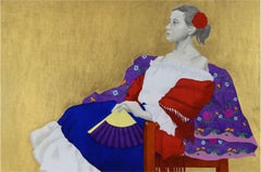 Maria : Graphite and oil painting on board