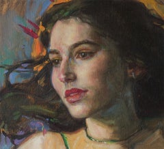 Study for Too Many Wishes... by Gail Potocki, Symbolist portrait, Oil on canvas