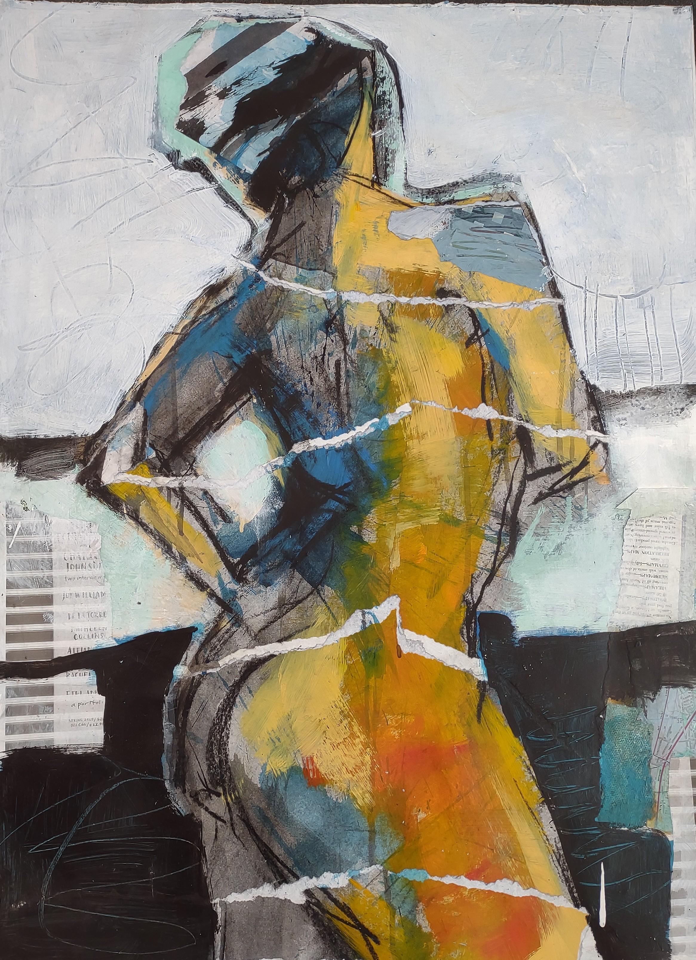 Abstrakte Collage Figur #2, Originalgemälde