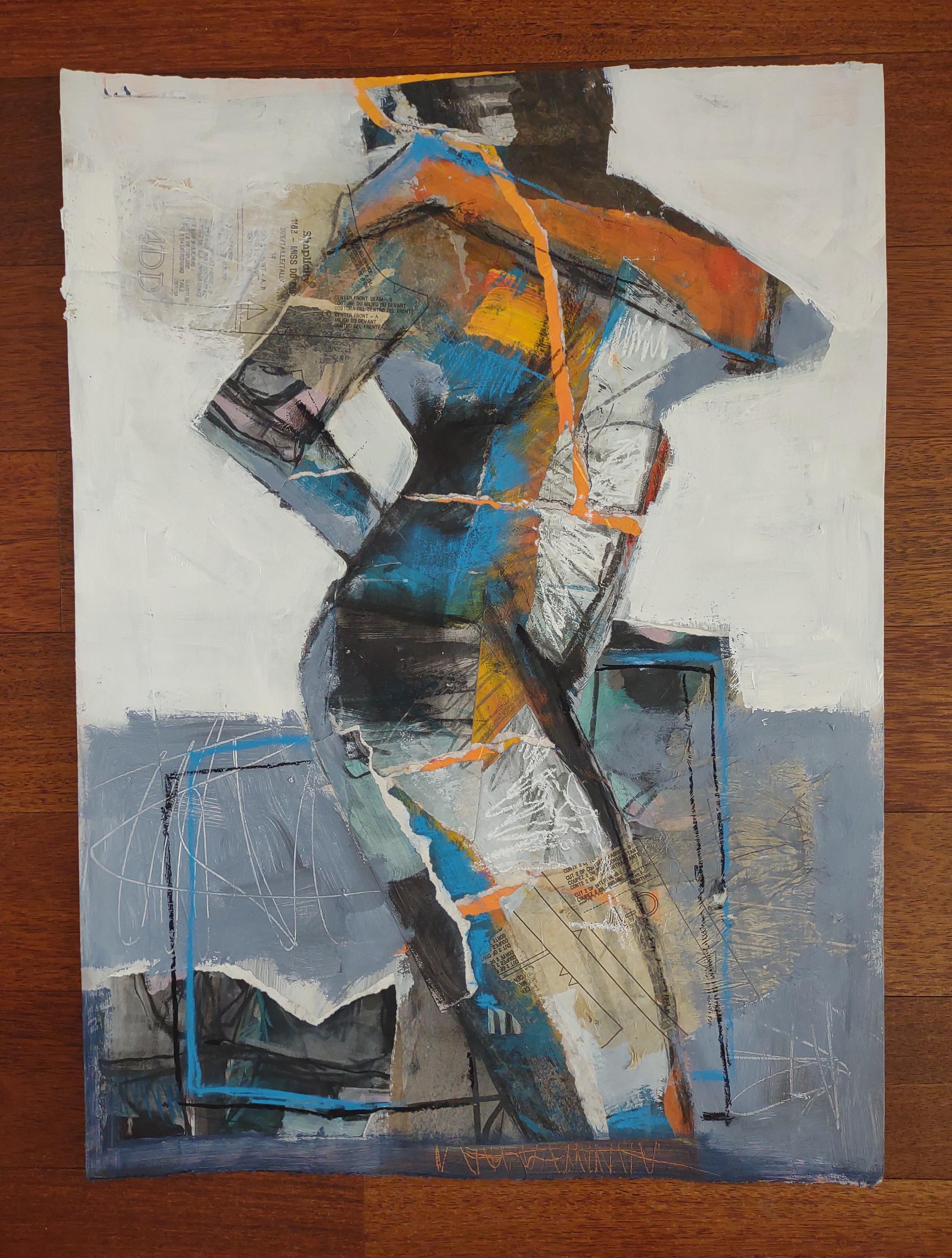 Abstrakte Collage Figur #3, Abstrakte Malerei im Angebot 1