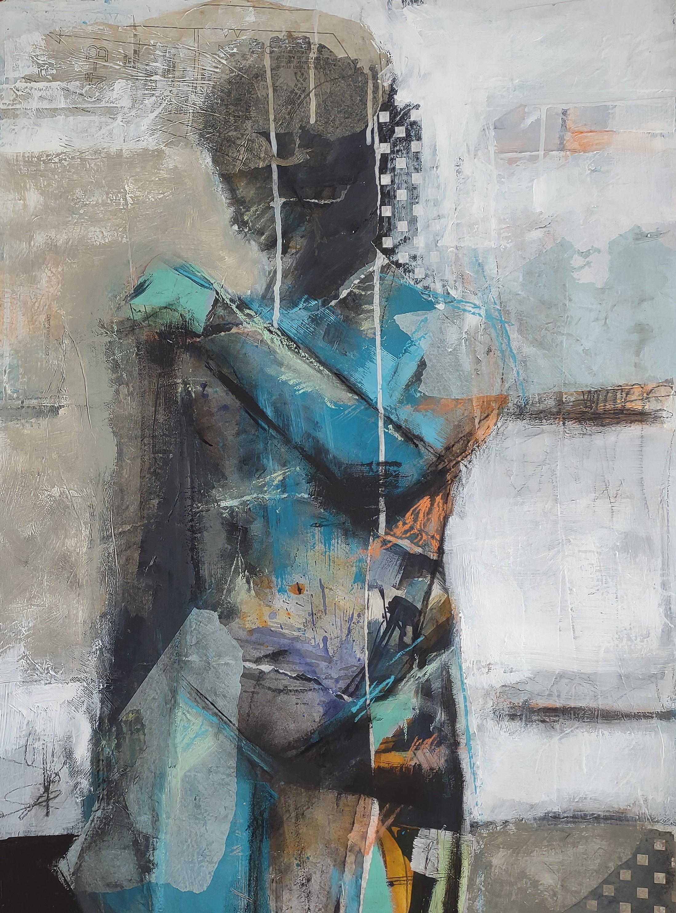 Abstrakte Collage Figur #4, Originalgemälde