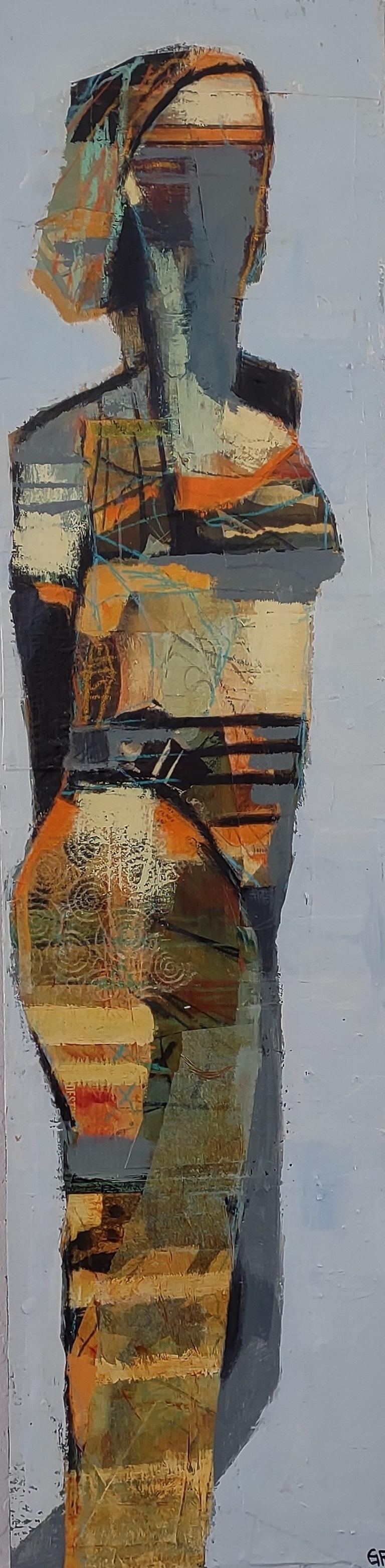 Collage Figure #2, Abstract Painting - Mixed Media Art by Gail Ragains