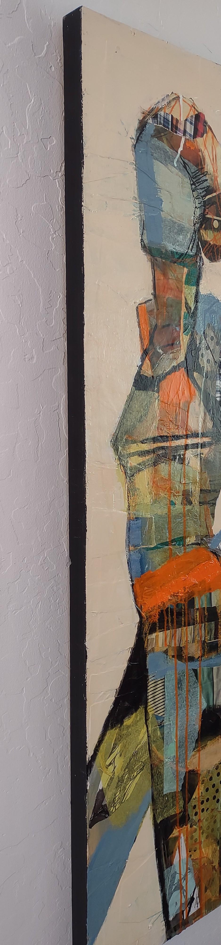 Collage Figura #3, Pittura astratta - Mixed Media Art Astratto di Gail Ragains