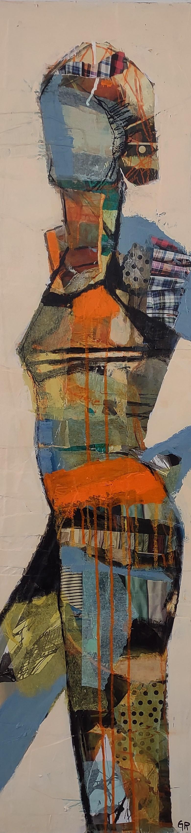 Collage Figura #3, Pittura astratta - Mixed Media Art di Gail Ragains