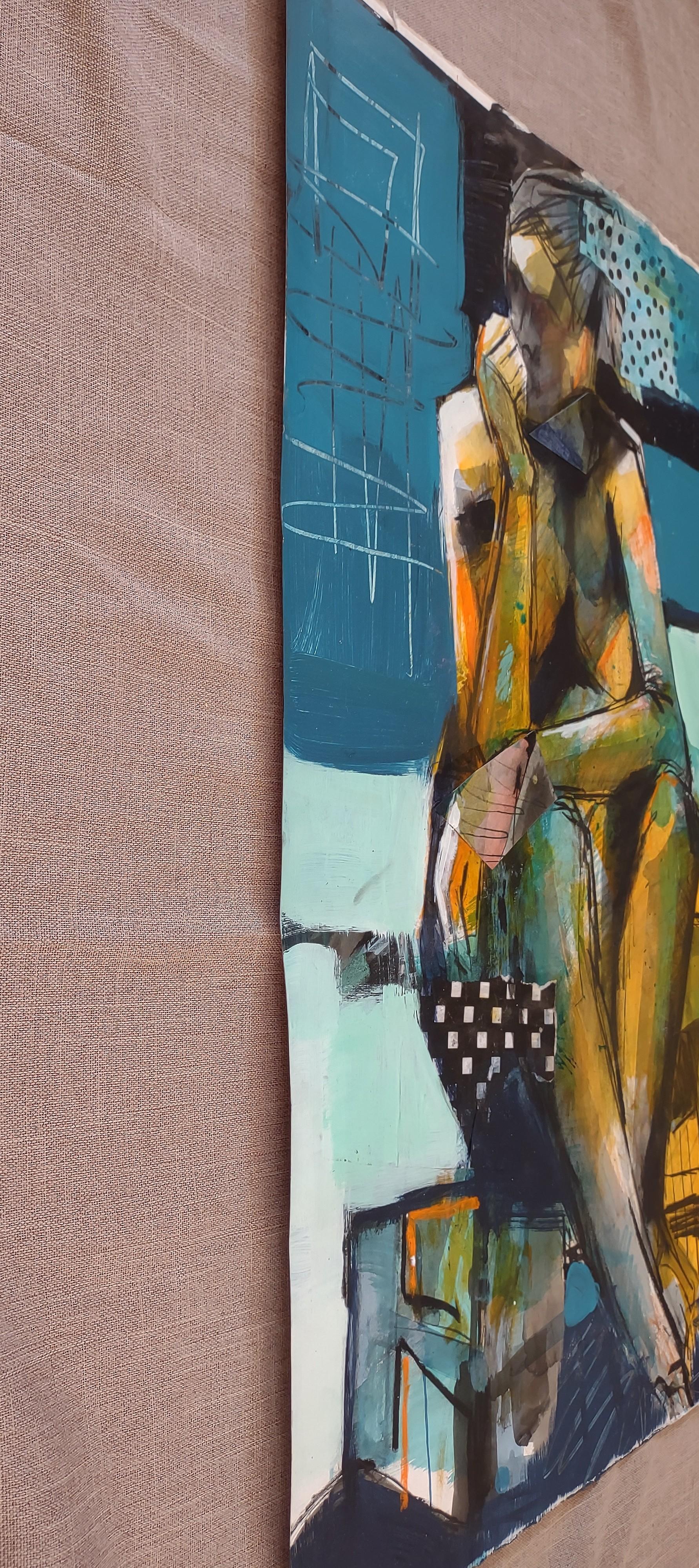 Contemplation #2, peinture originale - Contemporain Mixed Media Art par Gail Ragains