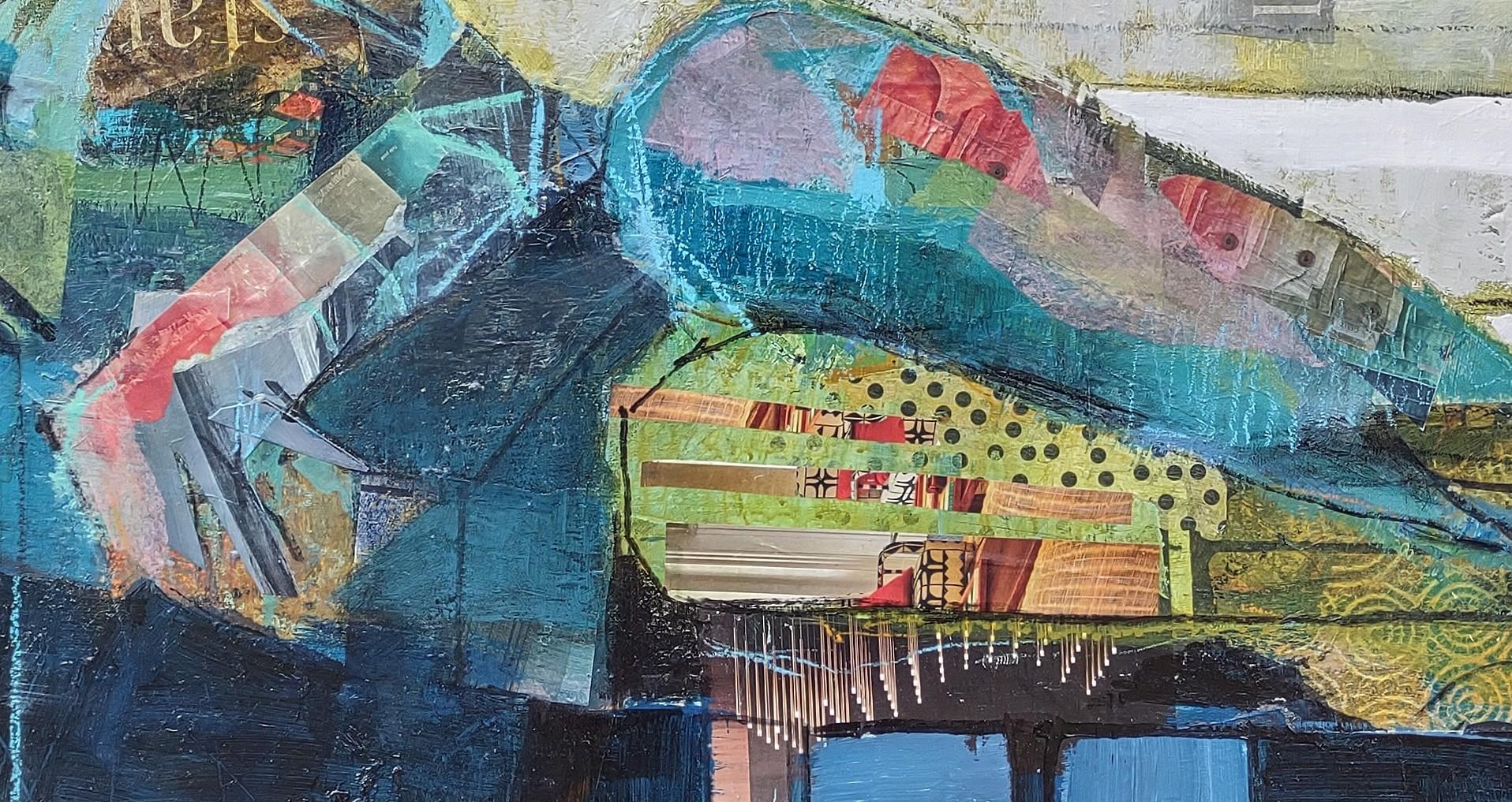 Figure couchée en bleu, peinture abstraite en vente 1