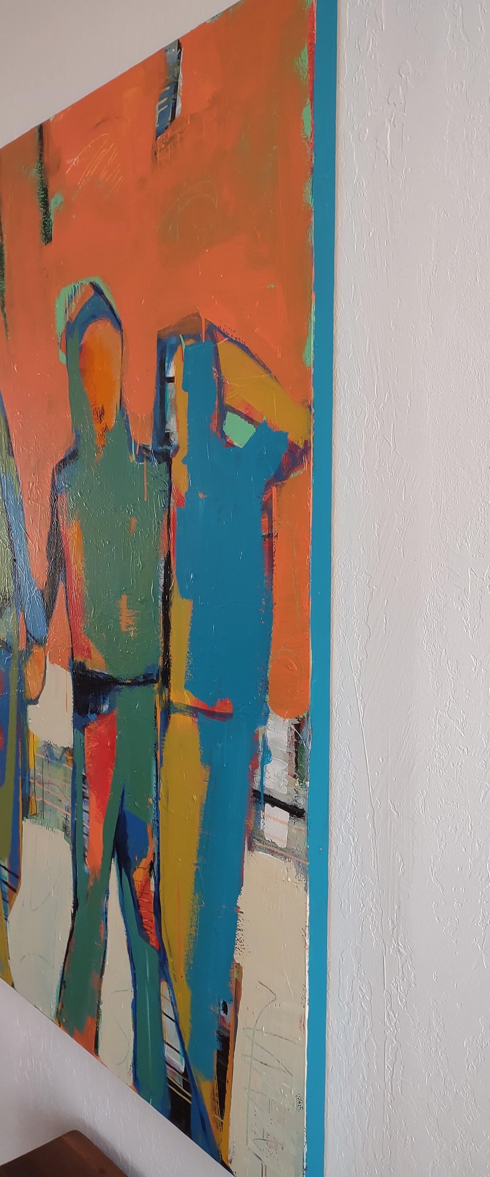 Abstraktes Trio, Abstraktes Gemälde – Painting von Gail Ragains
