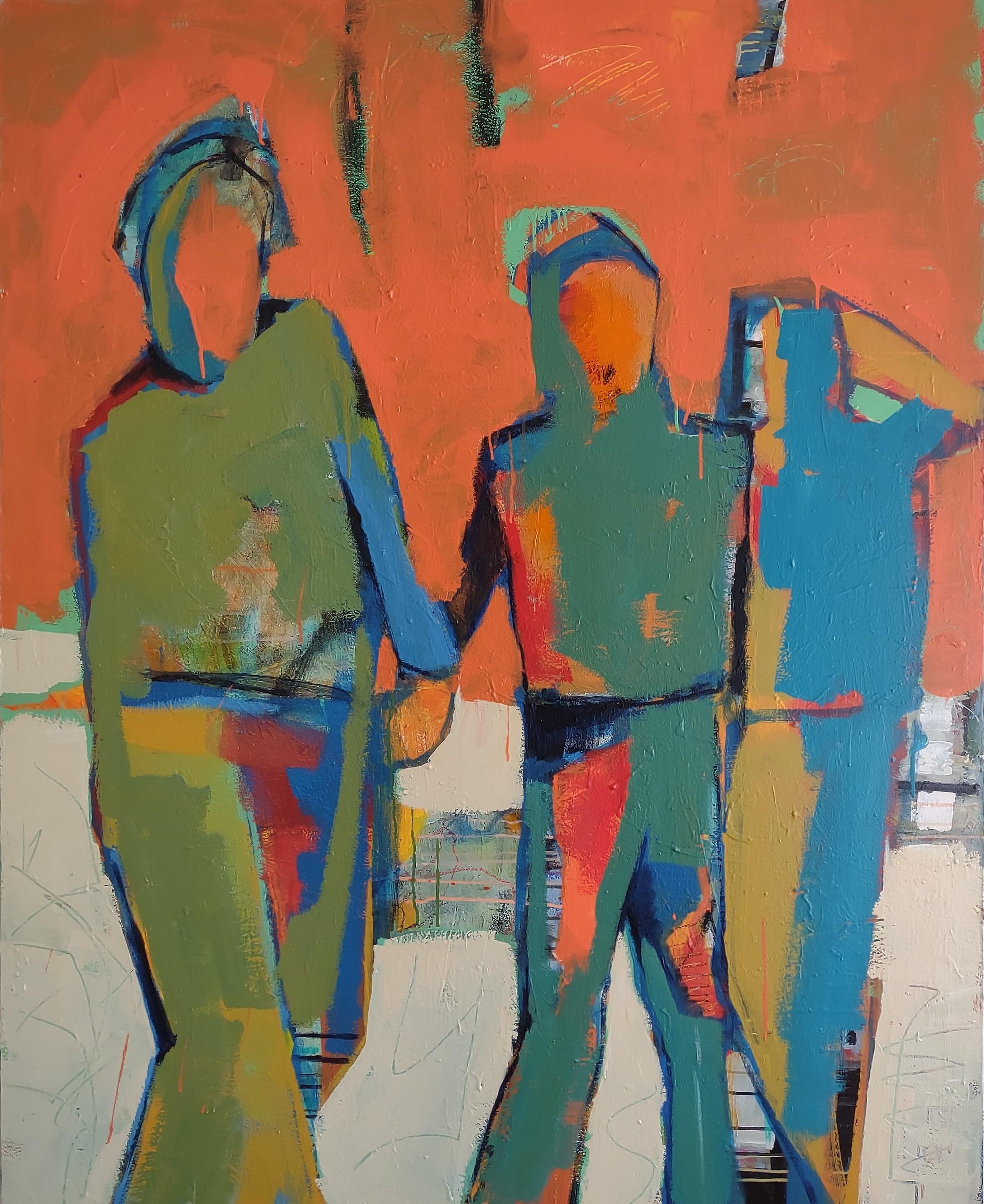Abstract Painting di Gail Ragains - Trio astratto, Pittura astratta