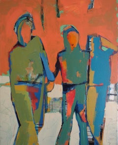 Trio abstrait, peinture abstraite