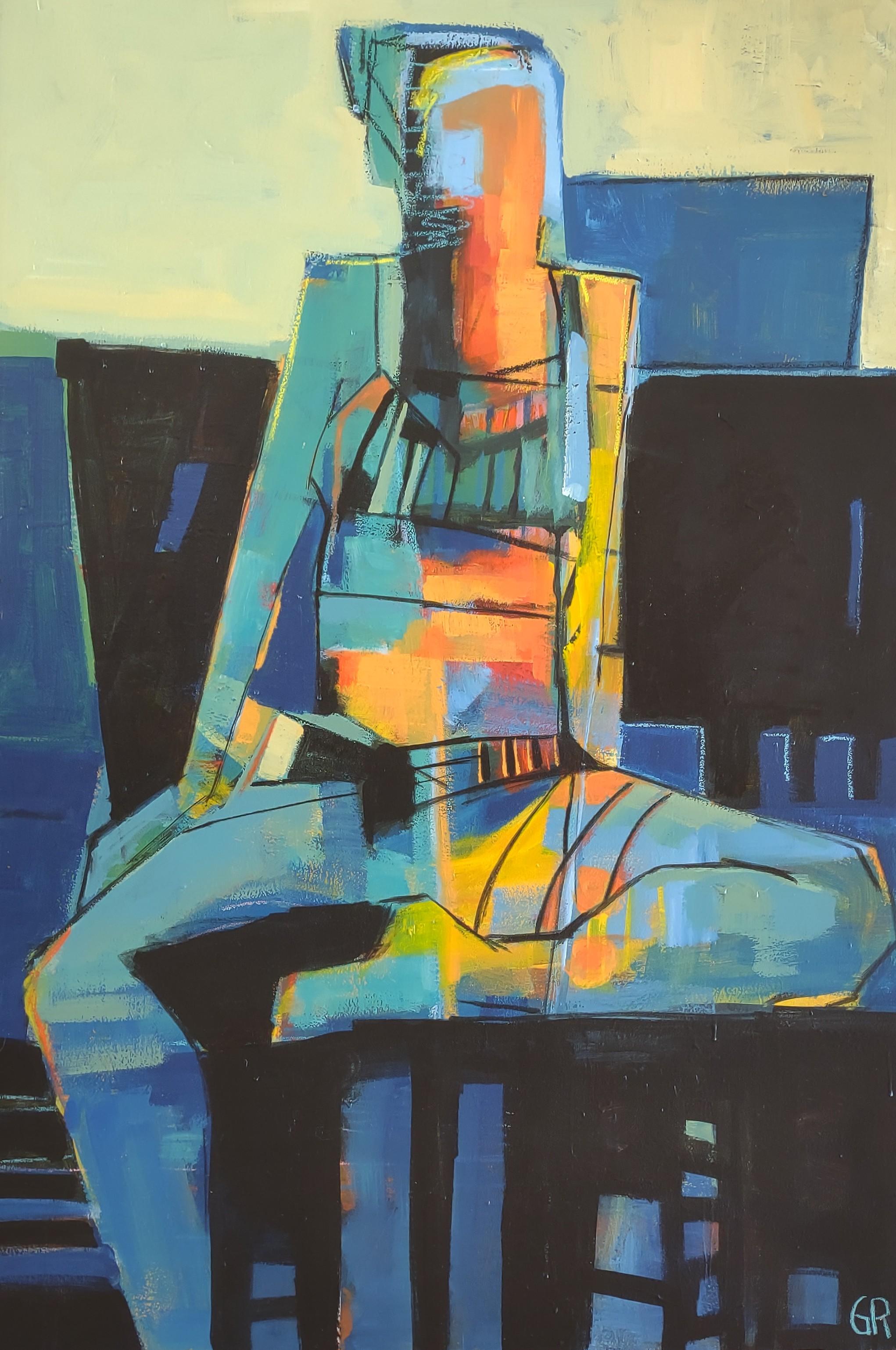 Abstract Painting di Gail Ragains - Nuoto di mezzanotte, pittura astratta