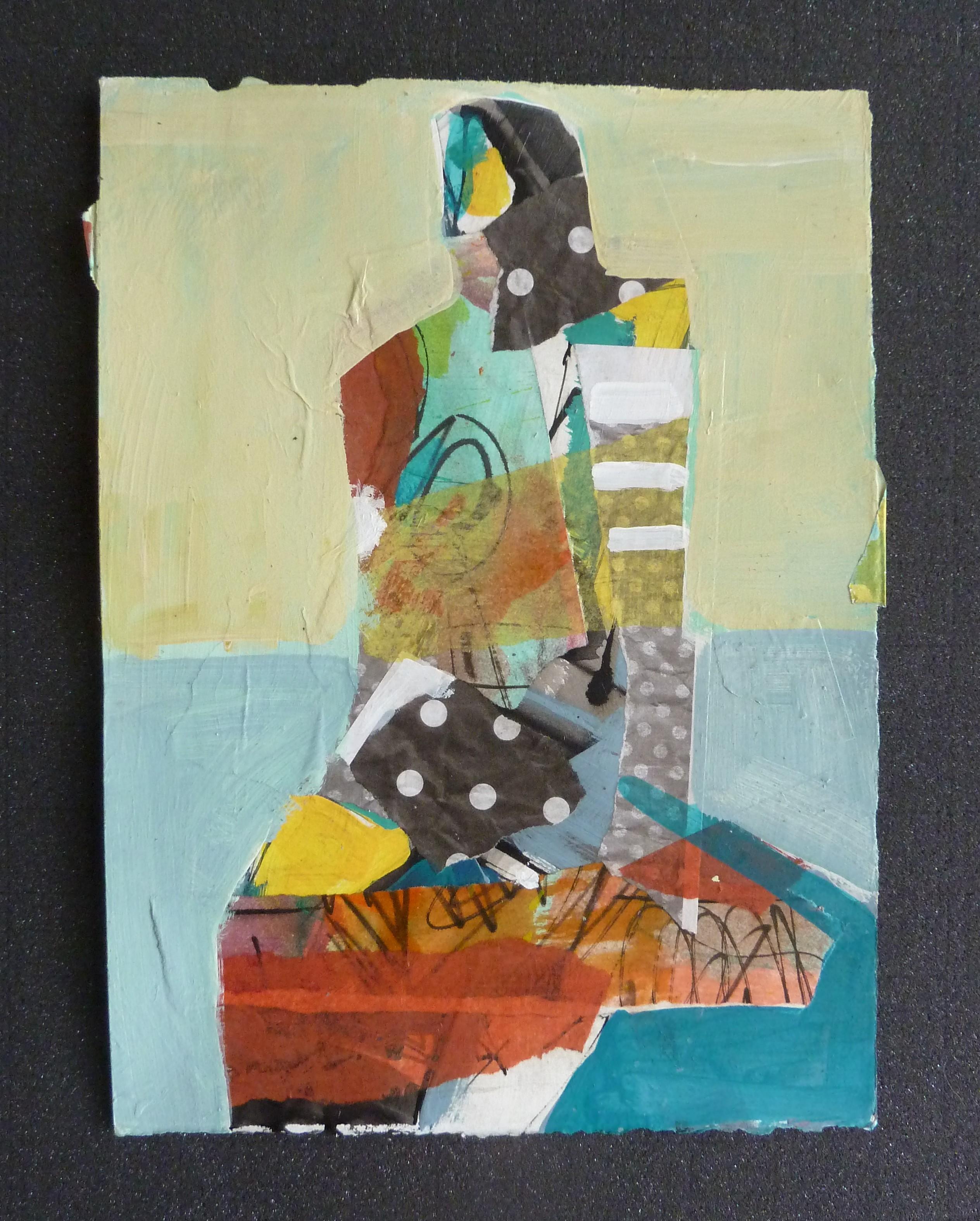 Collage Figure #9, Abstract Painting For Sale 1