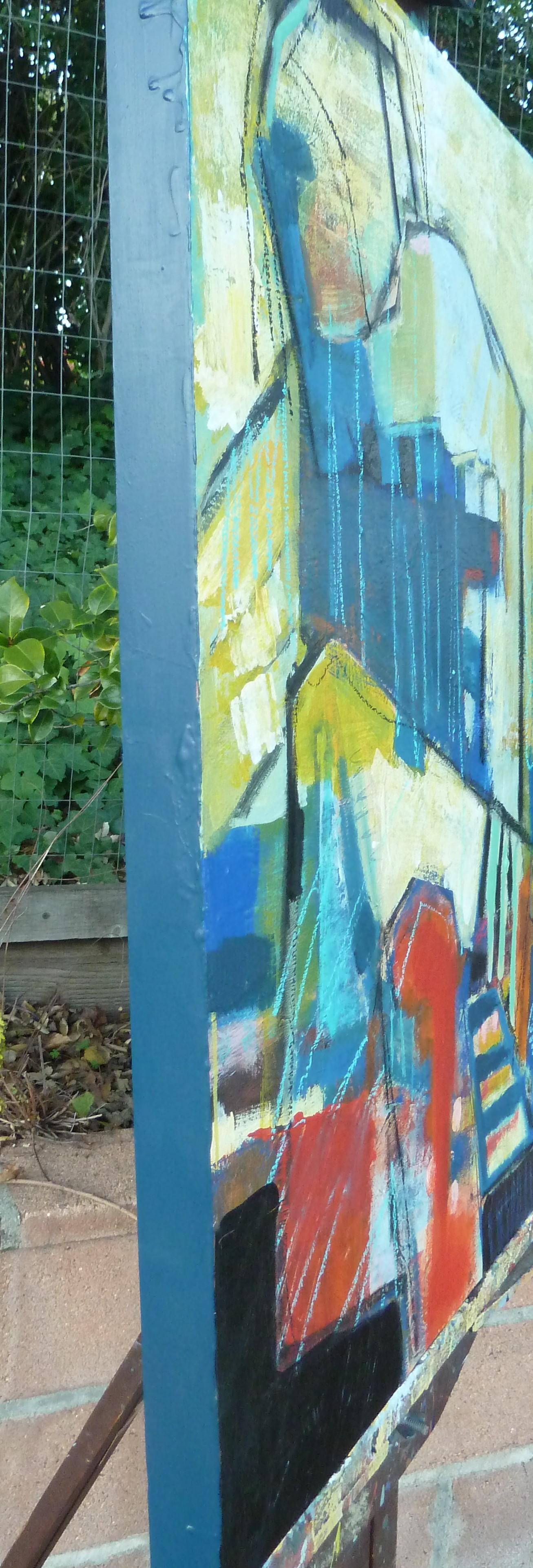 Sitzende Figur #8, Abstraktes Gemälde – Painting von Gail Ragains