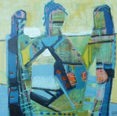 Trois amis, peinture abstraite