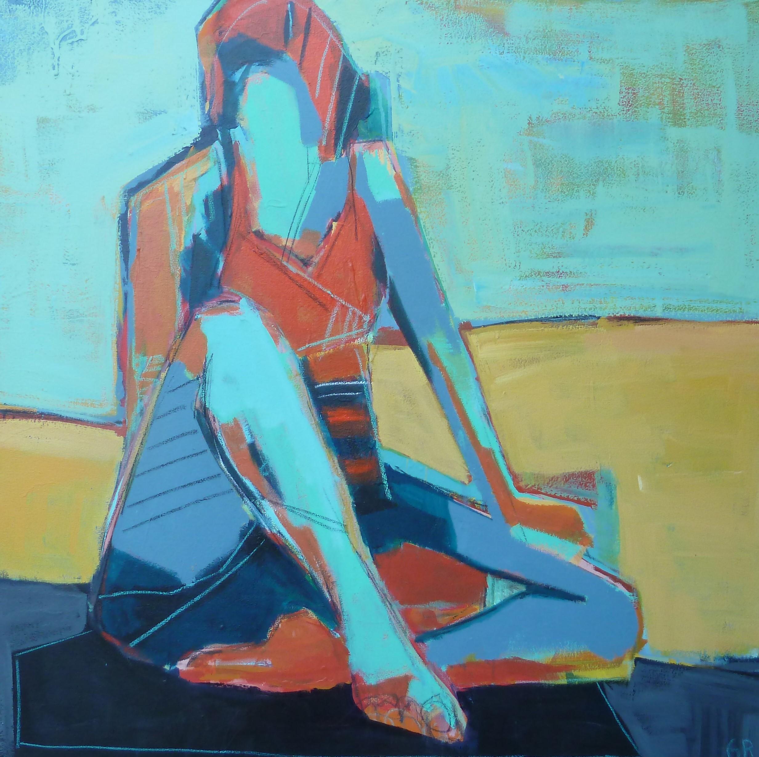 Abstract Painting di Gail Ragains - Posa a triangolo, Pittura astratta
