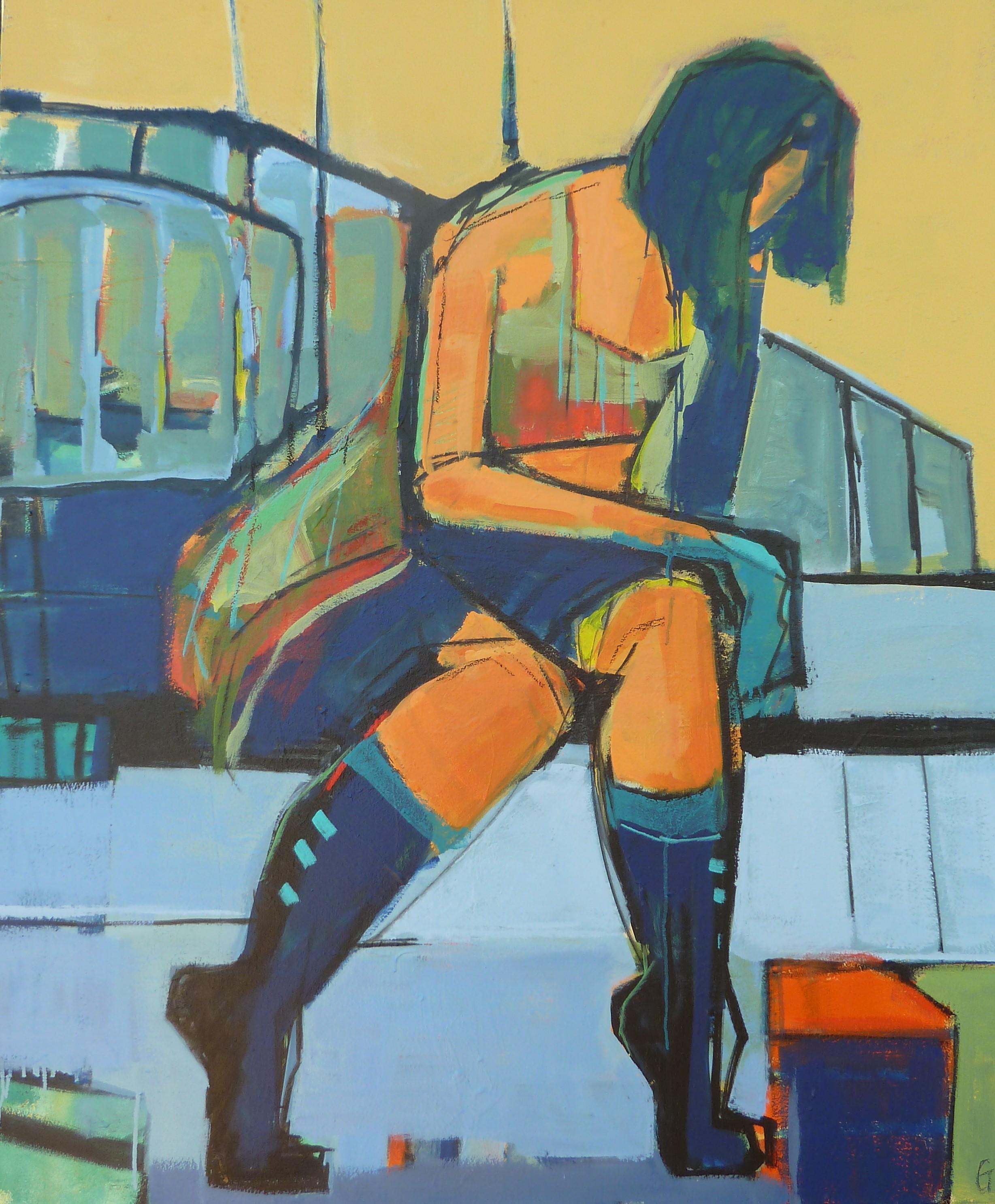 Avec ses pensées, peinture d'origine