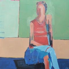 Woman Sitting, Abstract Painting