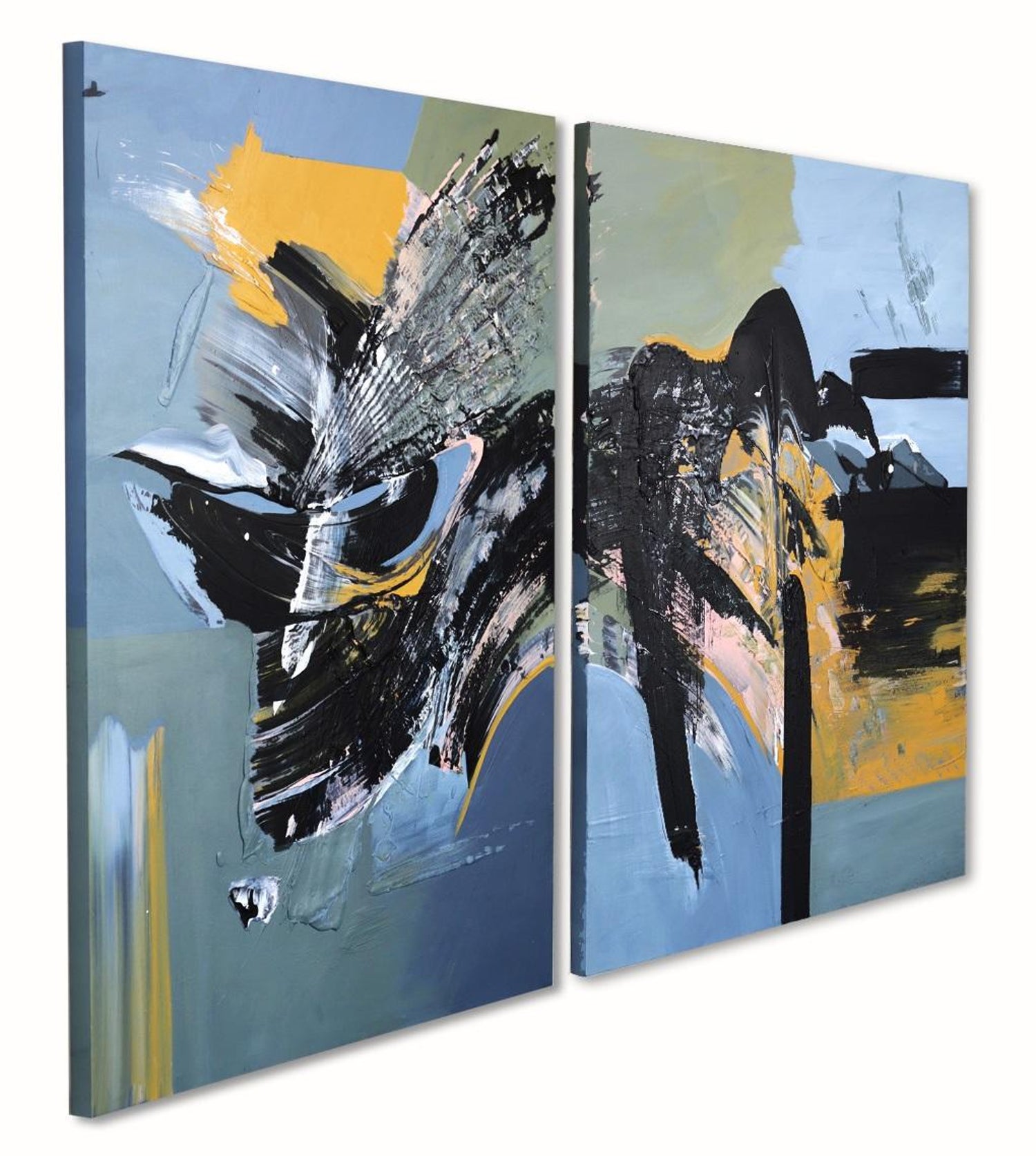 Gail Titus Imagination Diptych Large Scale Abstract Artwork