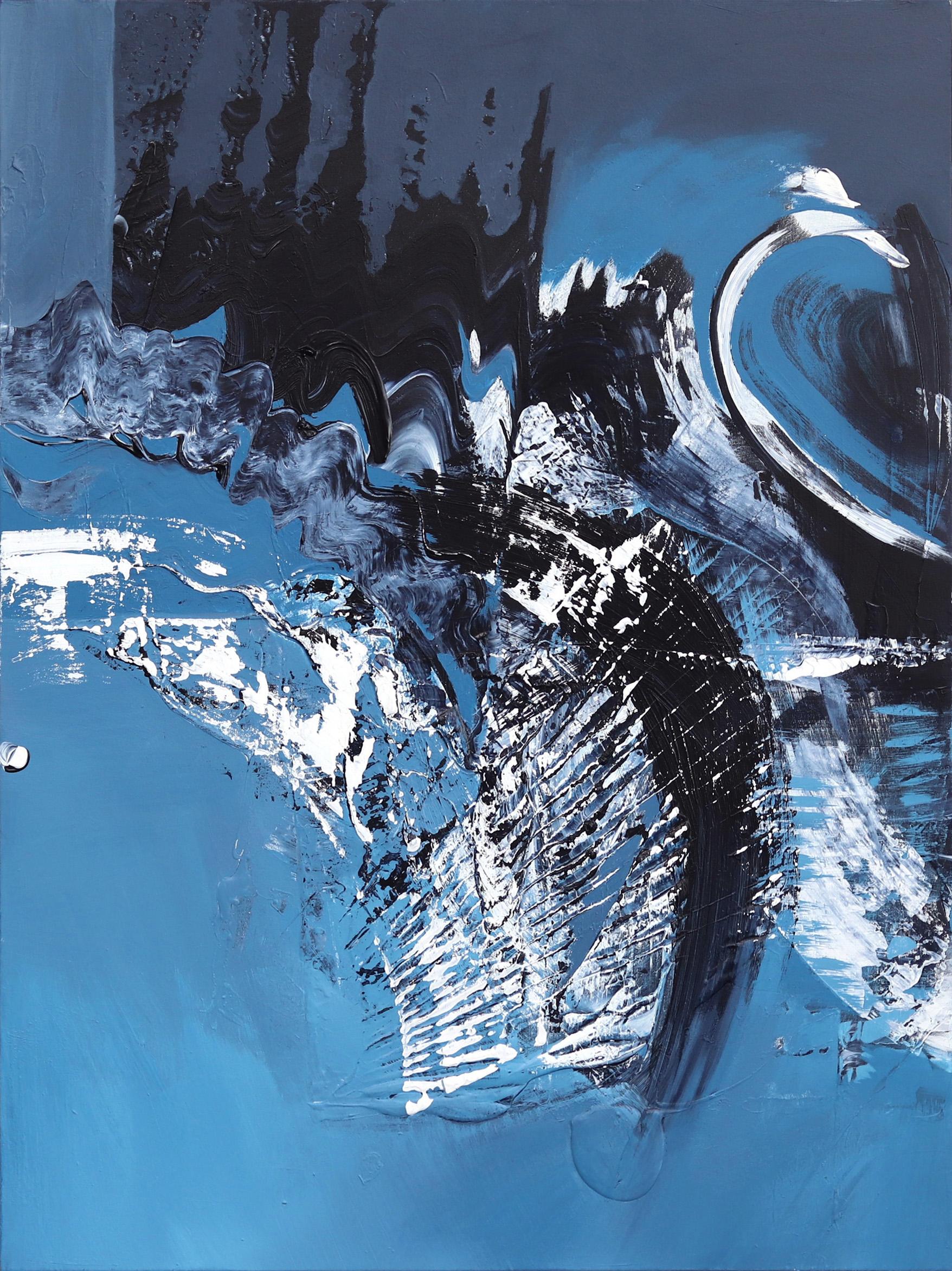 Joy In Motion (Triptychon) – Großformatiges abstraktes Kunstwerk im Angebot 5