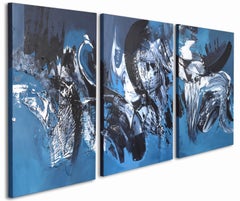 Joy In Motion (Triptychon) – Großformatiges abstraktes Kunstwerk