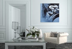 Surges of Tranquility - Impasto Textural Abstract Black White Original Painting