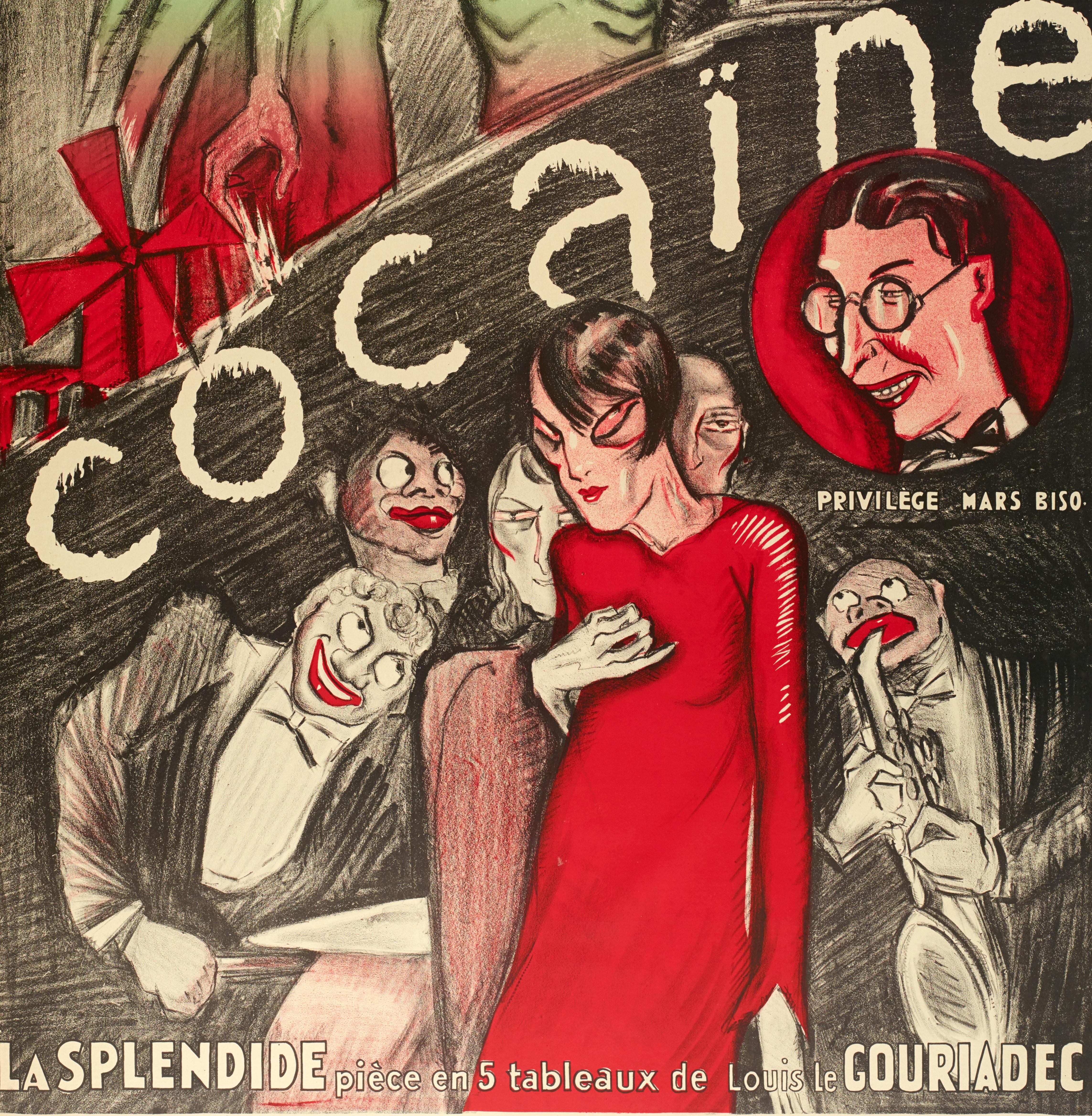 Gaillard, Original-Vintage-Poster, Cocaine, Theater Montmartre Moulin Rouge 1926 (Art déco) im Angebot