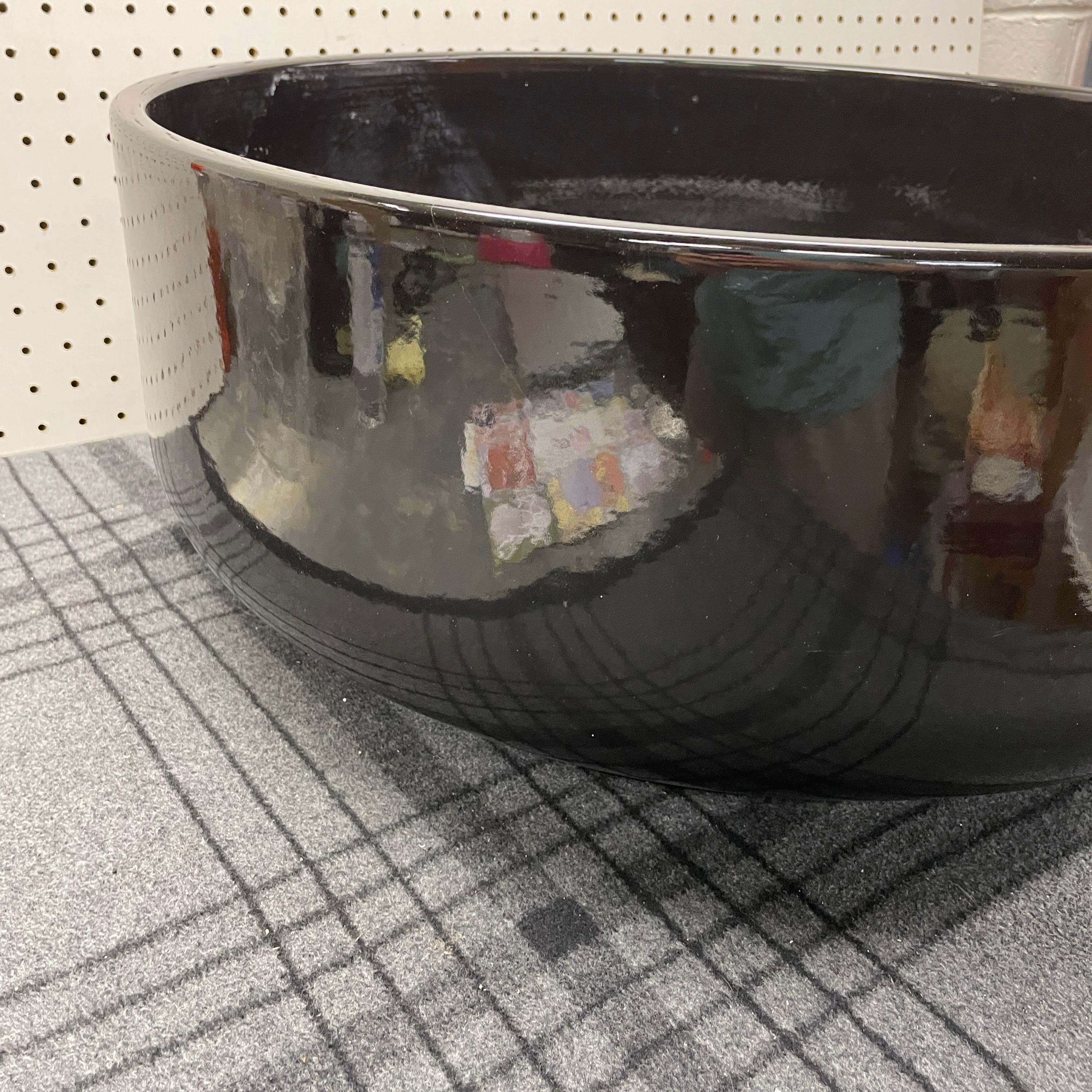 Gainey California Pottery Large Round Black Tire Planter 5