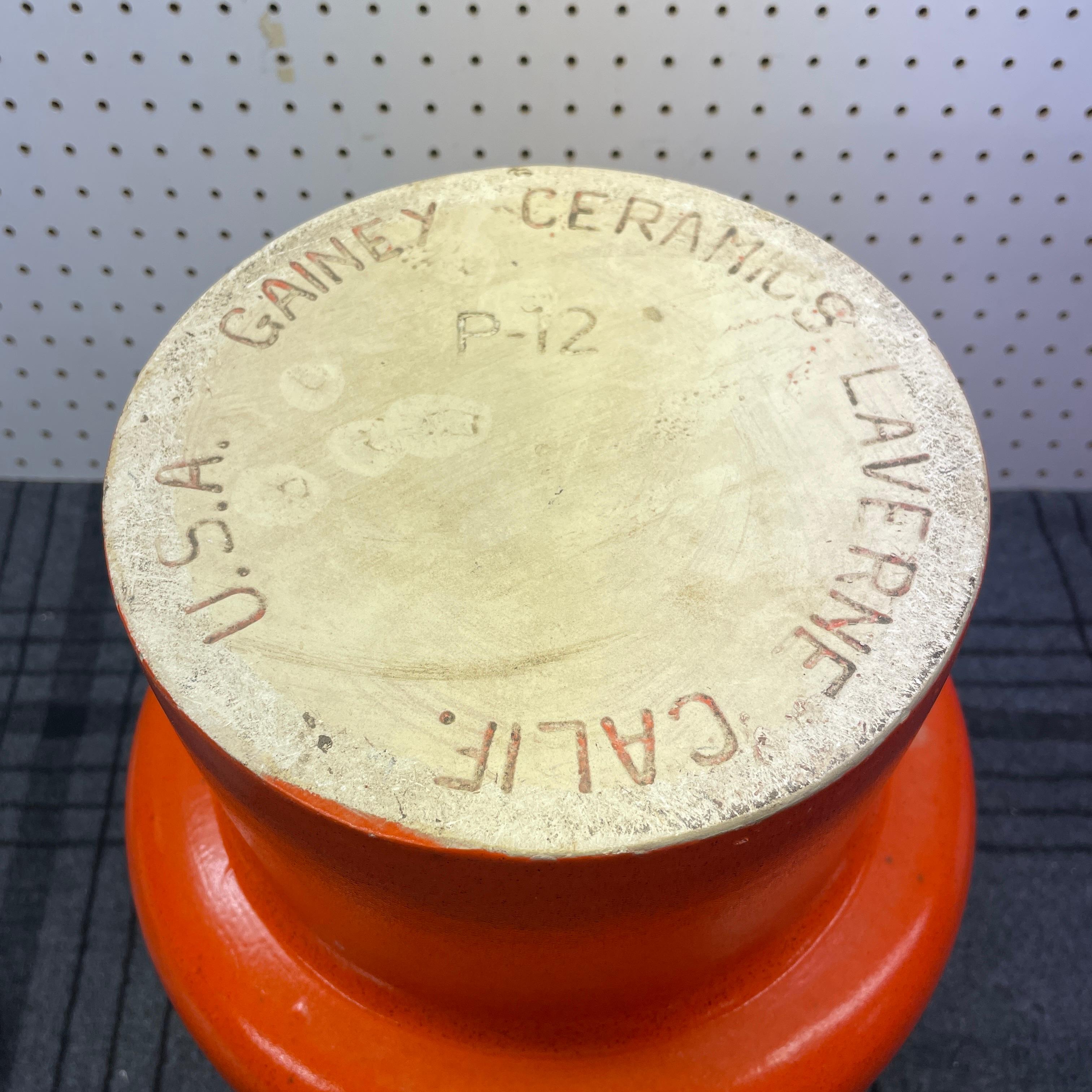 Gainey P-12 Chalice Planter California Pottery Original, Orange 5