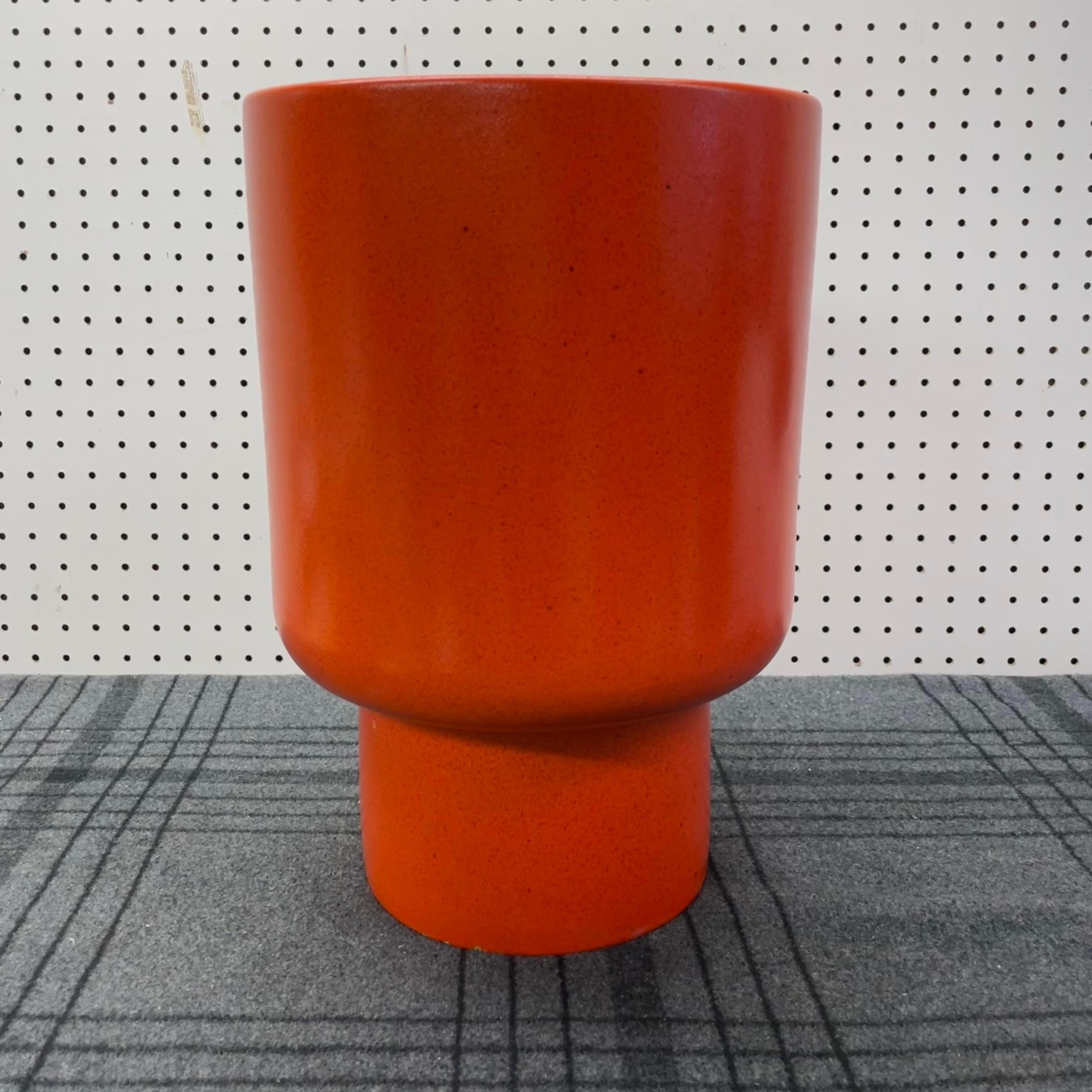 Mid-Century Modern Gainey P-12 Chalice Planter California Pottery Original, Orange