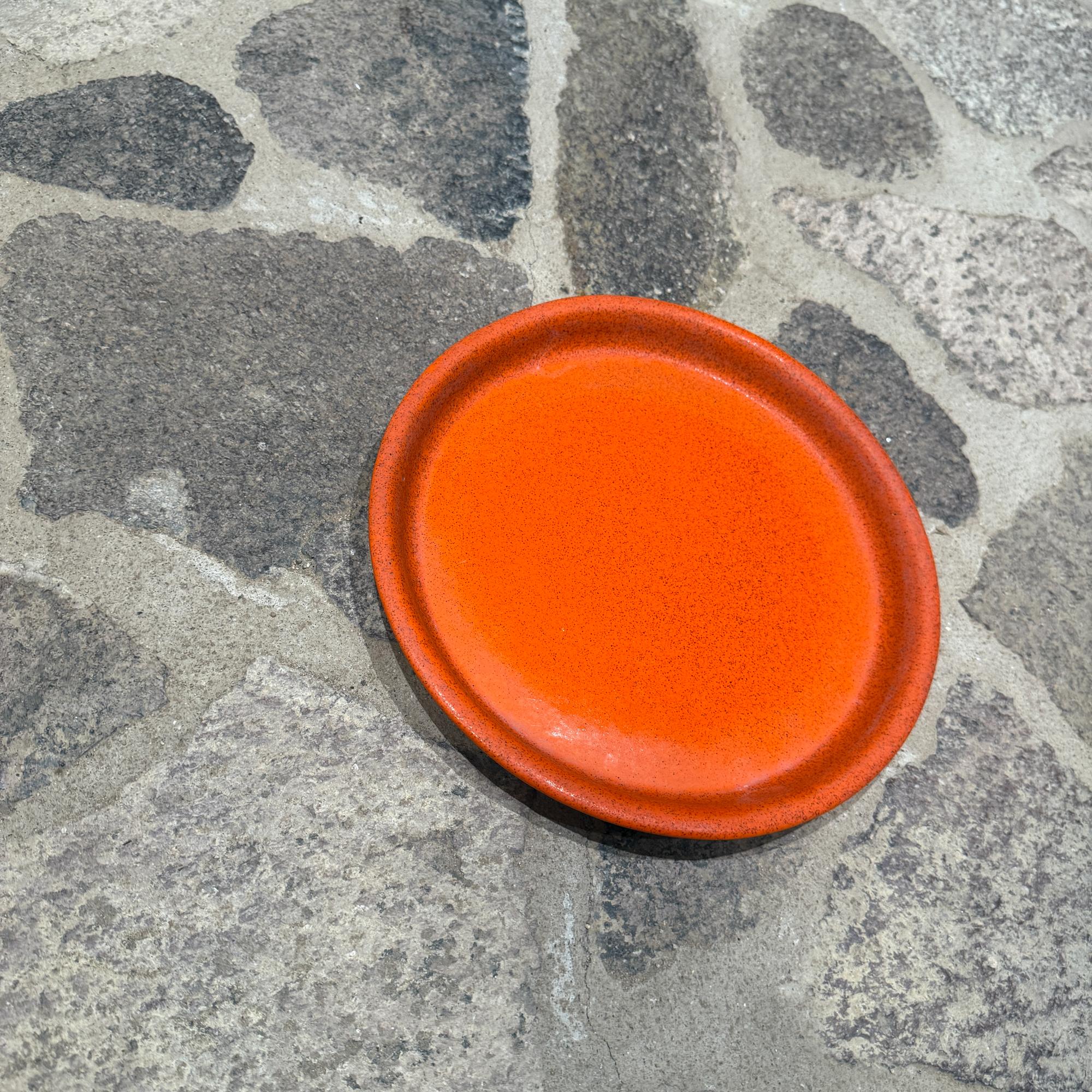 Gainey Pottery Orange Platte für Pflanzer Mitte des Jahrhunderts Modern #2 (Moderne der Mitte des Jahrhunderts) im Angebot