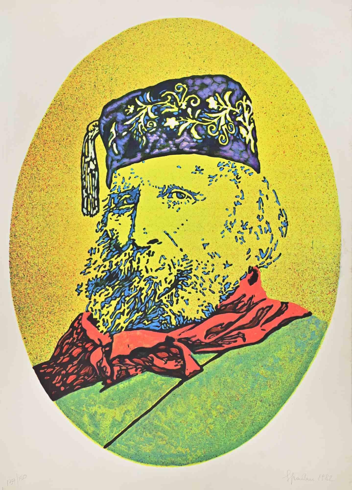 Gaingiacomo Spadari Portrait Print - Portrait of Garibaldi - Screen Print by GianGiacomo Spadari - 1982