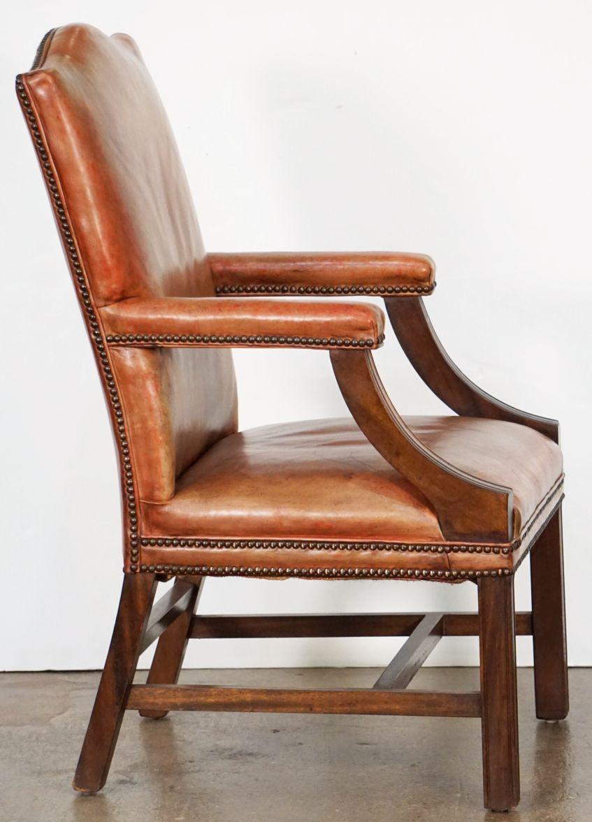 Gainsborough Arm Chair of Leather and Mahogany from England For Sale 3