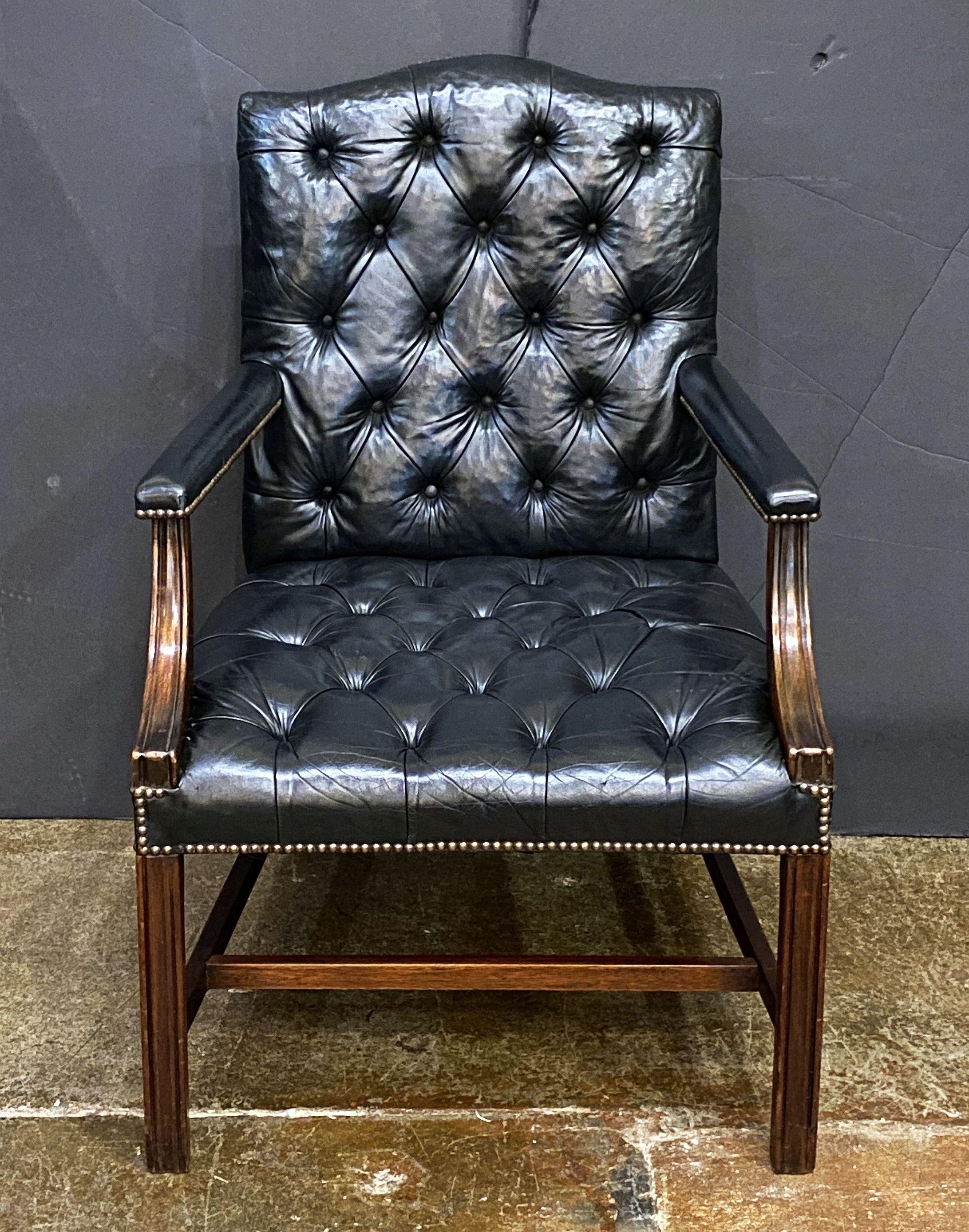 Gainsborough Arm Chair of Leather and Mahogany from England For Sale 6
