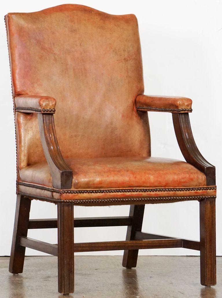Gainsborough Arm Chair of Leather and Mahogany from England For Sale 7