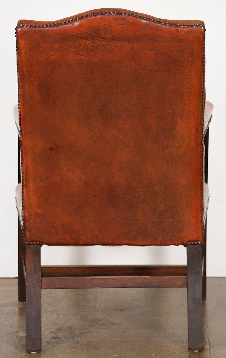 Gainsborough Arm Chair of Leather and Mahogany from England For Sale 8