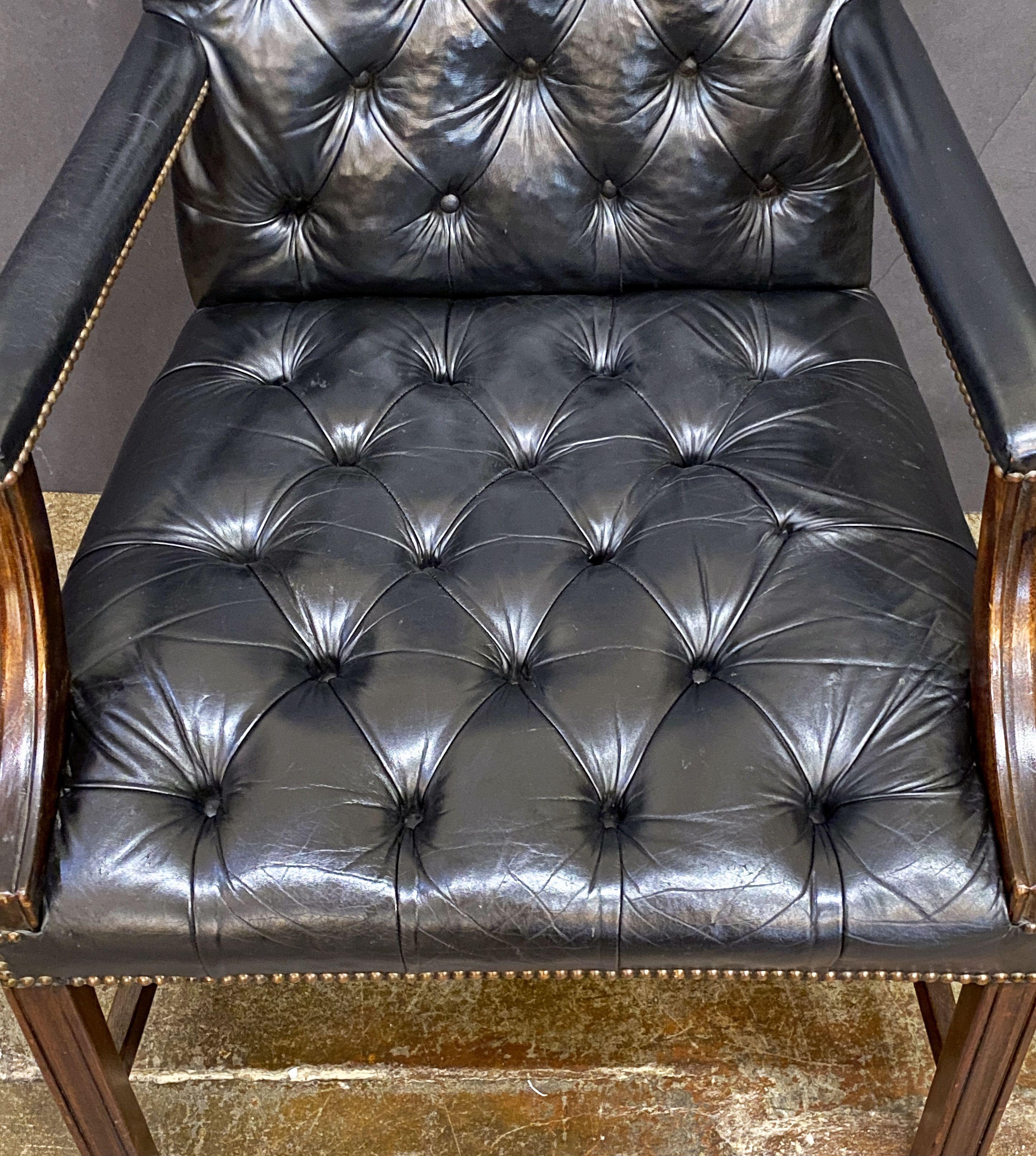 Gainsborough Arm Chair of Leather and Mahogany from England For Sale 8