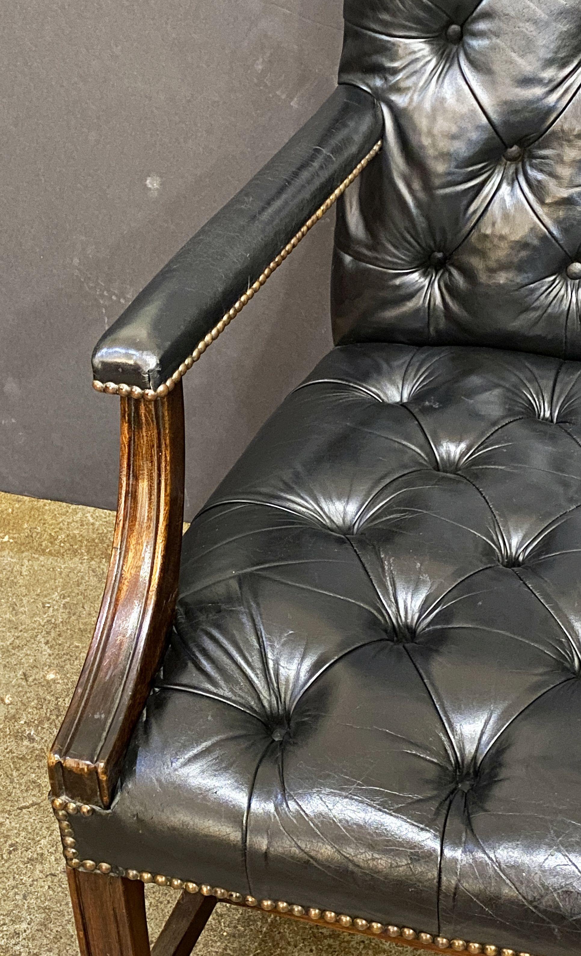 Gainsborough Arm Chair of Leather and Mahogany from England For Sale 9